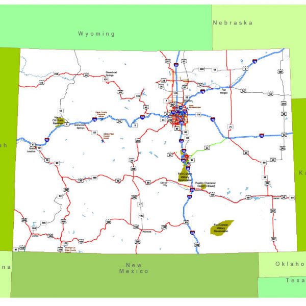 Free vector map State Colorado US Adobe Illustrator and PDF download