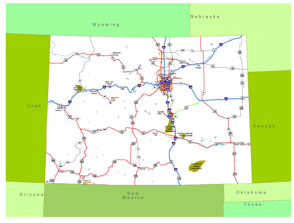 Free vector map State Colorado US Adobe Illustrator and PDF download