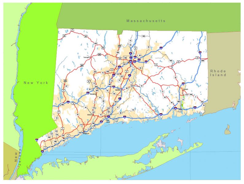 Free vector map State Connecticut US Adobe Illustrator and PDF download