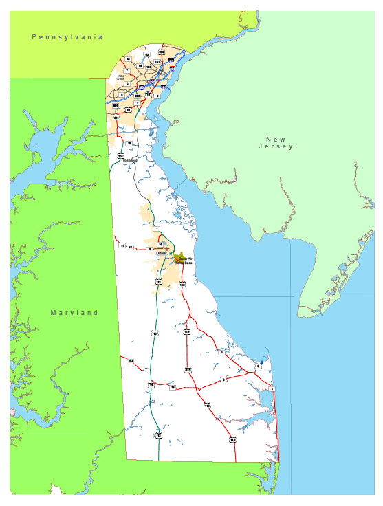 Free vector map State Delaware US Adobe Illustrator and PDF download