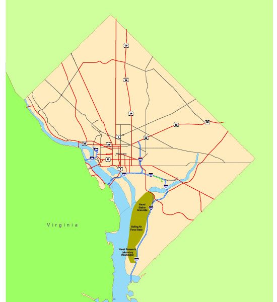 Free vector map District Columbia US Adobe Illustrator and PDF download
