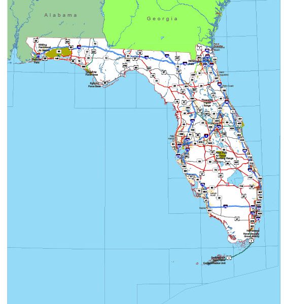 Free vector map State Florida US Adobe Illustrator and PDF download