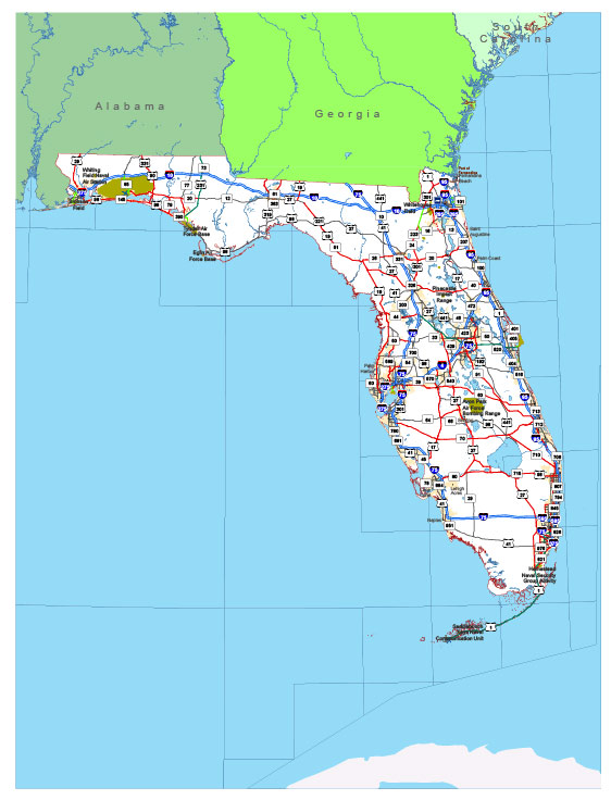Free vector map State Florida US Adobe Illustrator and PDF download