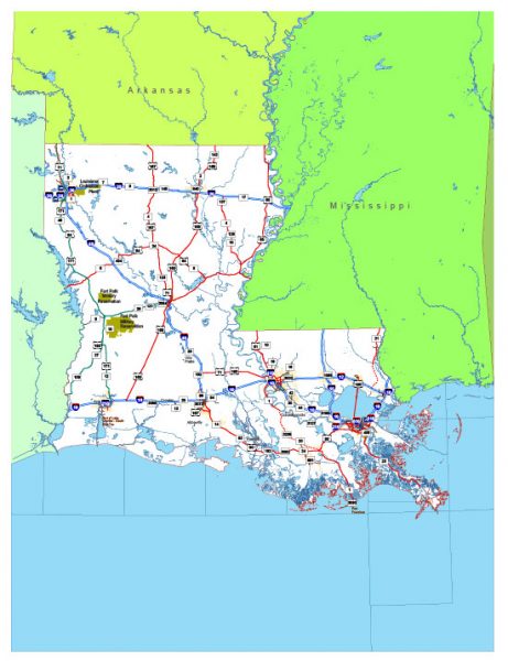 Free vector map State Louisiana US Adobe Illustrator and PDF download