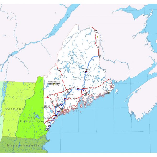 Free vector map State Maine US Adobe Illustrator and PDF download