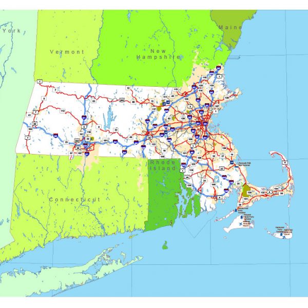 Free vector map State Massachusetts US Adobe Illustrator and PDF download
