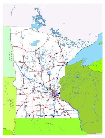 Free vector map State Minnesota US Adobe Illustrator and PDF download