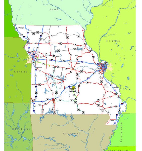 Free vector map State Missouri US Adobe Illustrator and PDF download