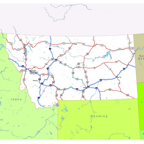 Free vector map State Montana US Adobe Illustrator and PDF download
