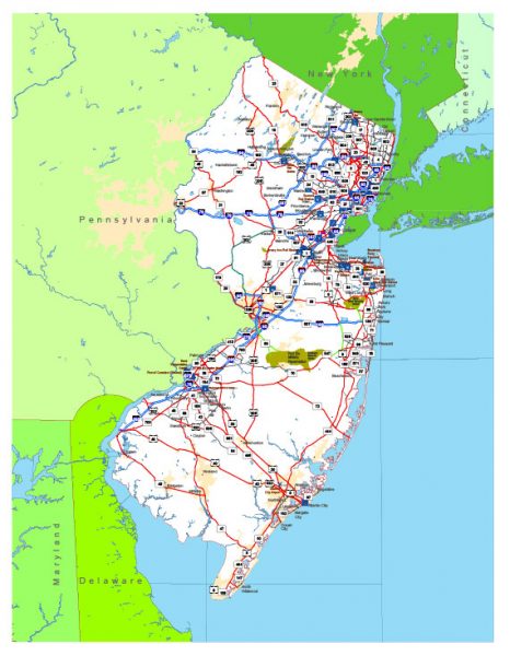 Free vector map State New Jersey US Adobe Illustrator and PDF download