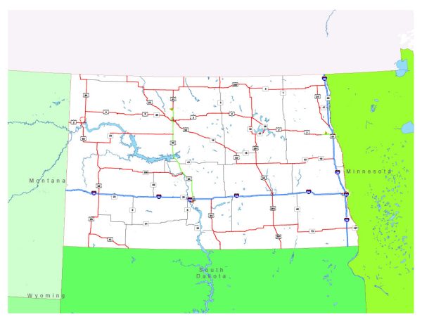 Free vector map State North Dakota US Adobe Illustrator and PDF download