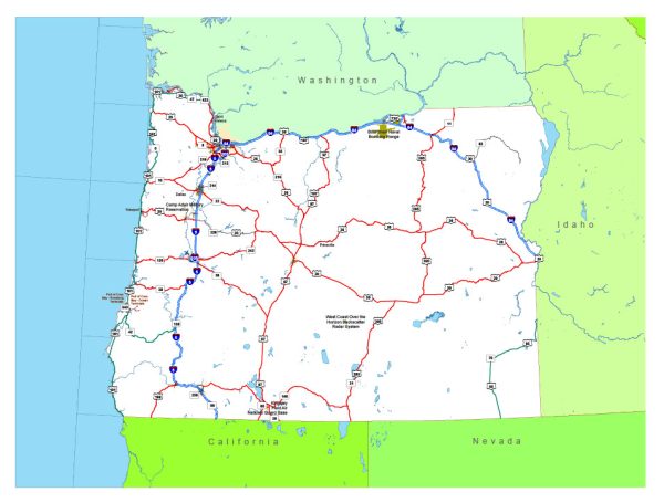 Free vector map State Oregon US Adobe Illustrator and PDF download