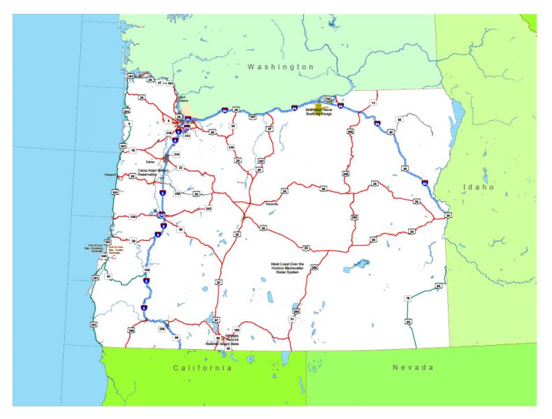 Free vector map State Oregon US Adobe Illustrator and PDF download
