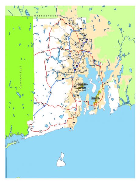 Free vector map State Rhode Island US Adobe Illustrator and PDF download