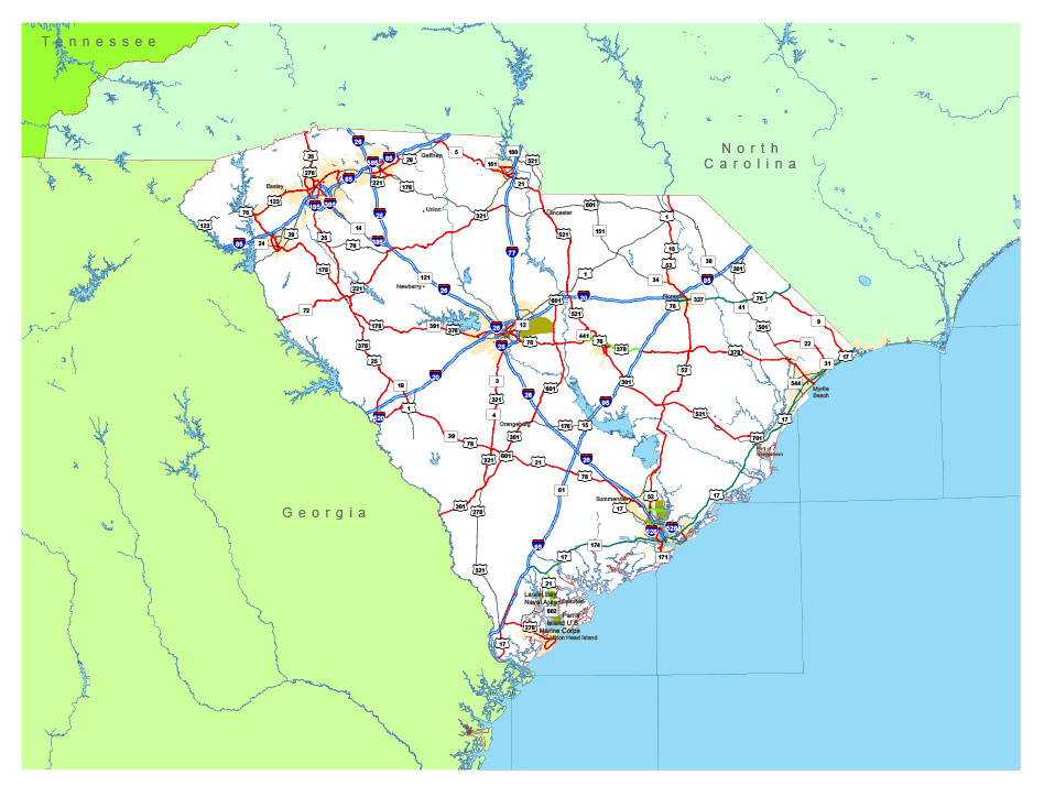 Free vector map State South Carolina US Adobe Illustrator and PDF download