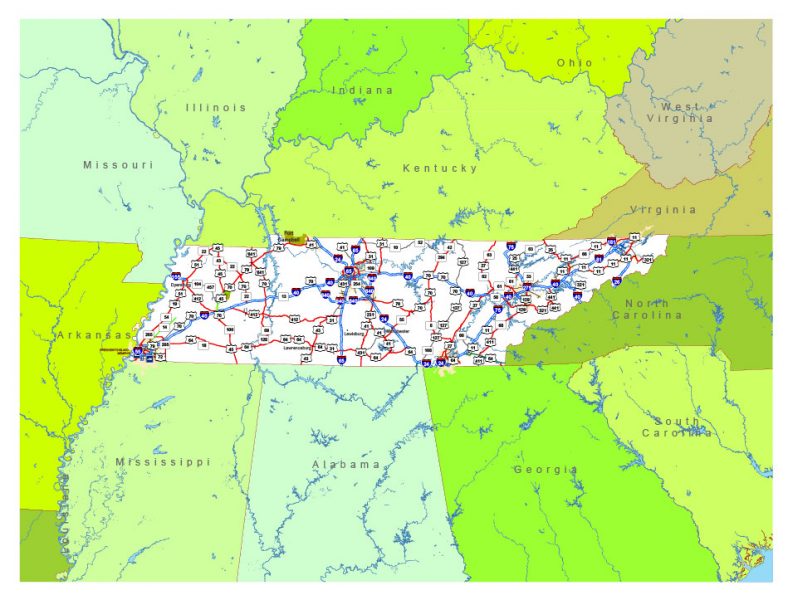 Free vector map State Tennessee US Adobe Illustrator and PDF download