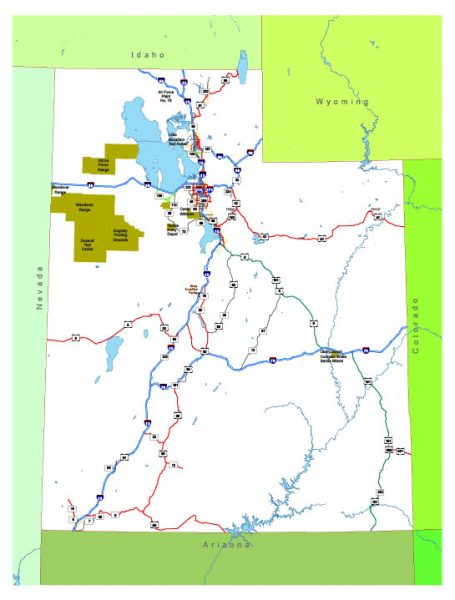 Free vector map State Utah US Adobe Illustrator and PDF download