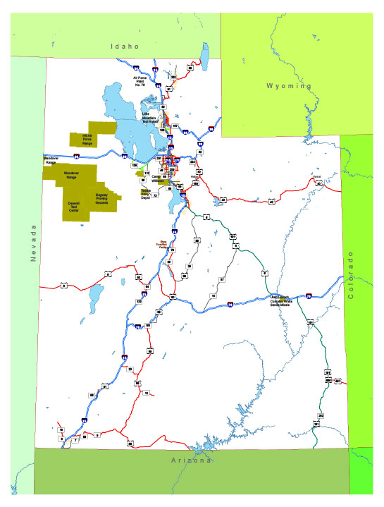 Free vector map State Utah US Adobe Illustrator and PDF download