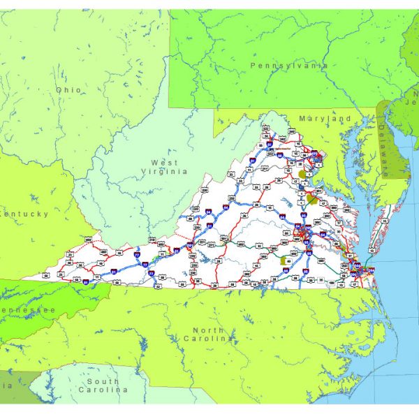 Free vector map State Virginia US Adobe Illustrator and PDF download