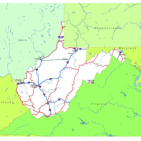Free vector map State West Virginia US Adobe Illustrator and PDF download