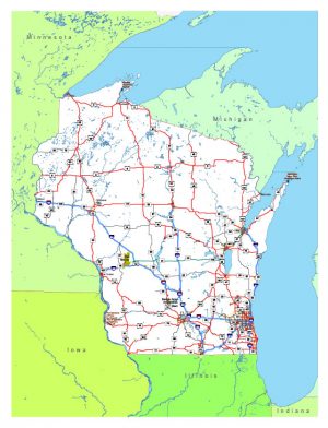 Free vector map State Wisconsin US Adobe Illustrator and PDF download ...