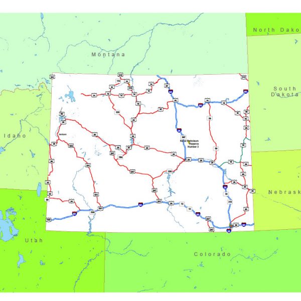 Free vector map State Wyoming US Adobe Illustrator and PDF download