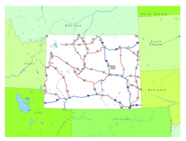 Free vector map State Wyoming US Adobe Illustrator and PDF download