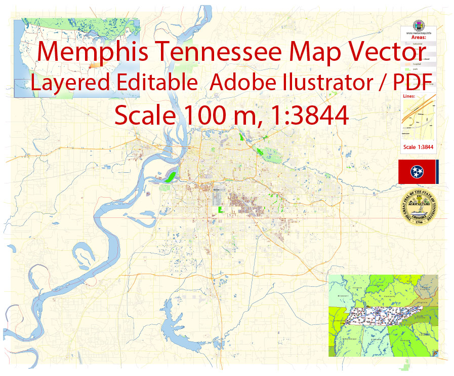 Urban plan Memphis Tennessee: Cartographics Geospatial Products