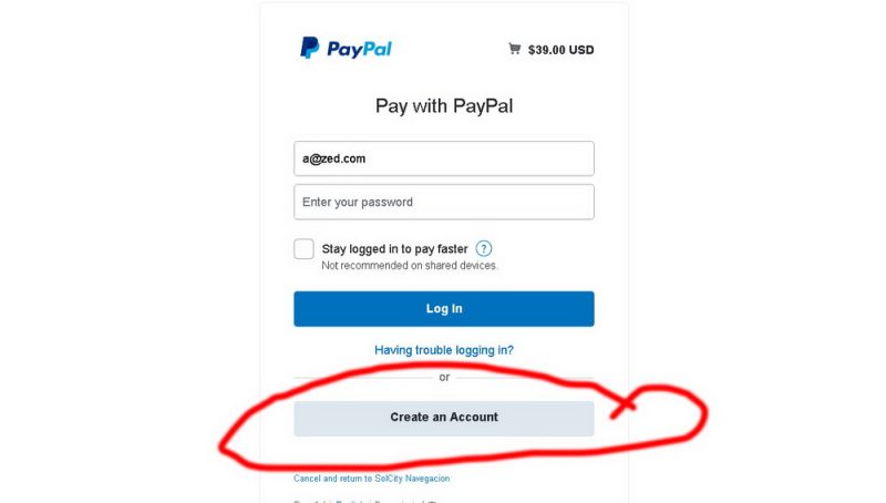 Step 3. On the PayPal window: If you have the PayPal account, you can pay using PayPal, (authorization needed). If you do not have the PayPal account, PLEASE CLICK BUTTON BELOW