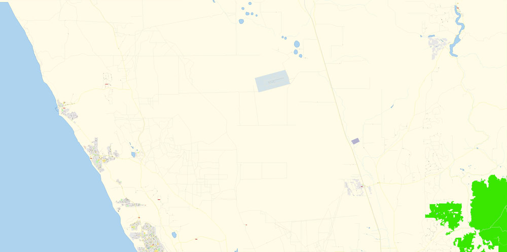 Printable Vector Map of Perth Grande Australia detailed City Plan scale 100 m 1:3976 full editable Adobe Illustrator Street Map in layers