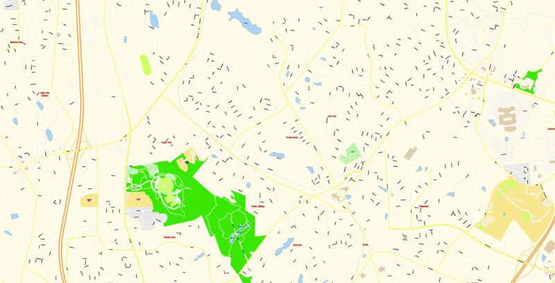 Charlotte North Carolina Map Vector Grande Exact City Plan detailed Street Map editable Adobe Illustrator in layers