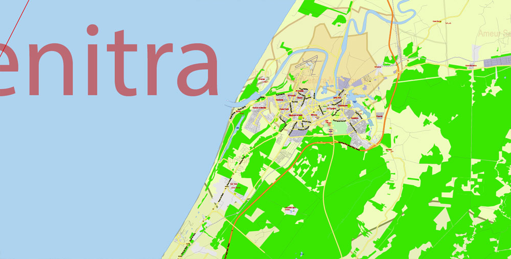 Morocco Map Vector Exact City Plan detailed Street Road Admin Map editable Adobe Illustrator in layers