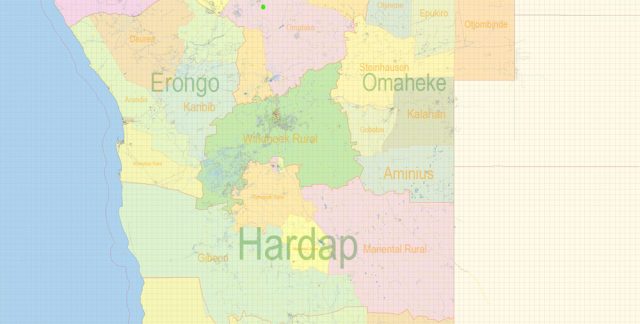 Namibia Map.pdf Namibia PDF Map Vector Exact Country Plan detailed 01 Road Admin Map ...