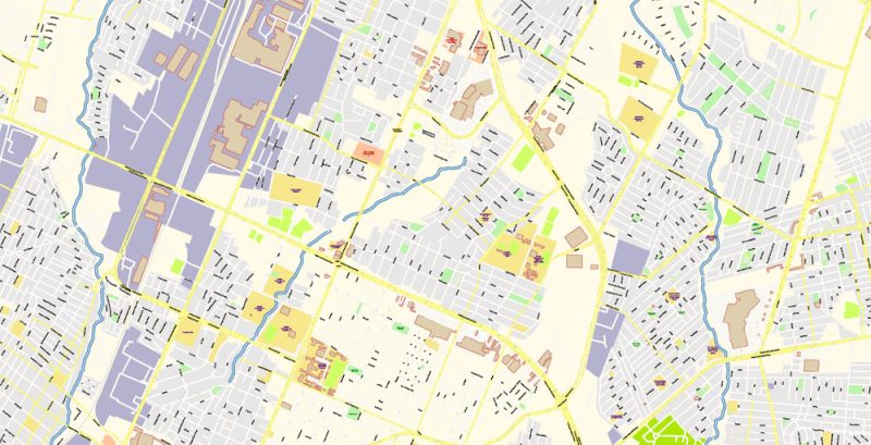 Monterrey Mexico Map Vector Exact City Plan Metro Area High Detailed Street Map editable Adobe Illustrator in layers