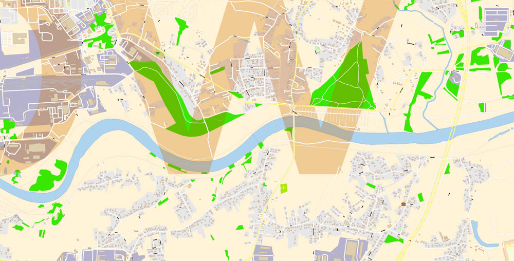 Krakow Poland Map Vector Exact City Plan High Detailed Street Map editable Adobe Illustrator in layers