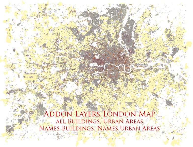 Addon map file London Greater UK Map Vector Exact City Plan High Detailed Street Map editable Adobe Illustrator in layers