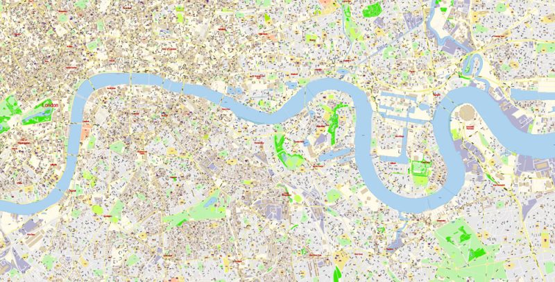 London Greater UK Map Vector Exact City Plan High Detailed Street Map editable Adobe Illustrator in layers