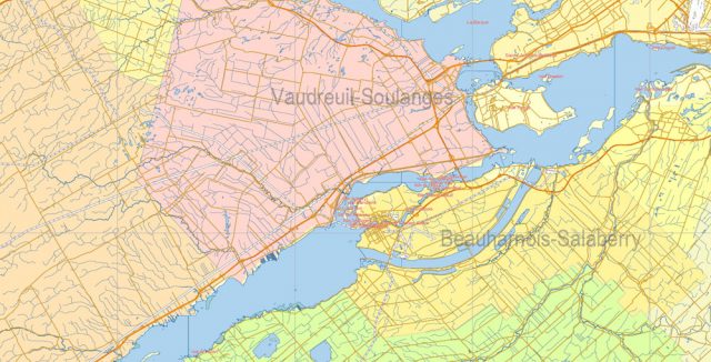 US North-East + Canada South-East Part PDF Map Vector Exact Plan