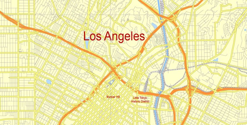 Los Angeles Greater Area, California Free Vector Map Editable download