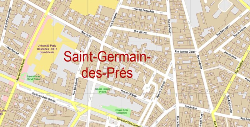 _Paris Grande France Map Vector Exact City Plan High Detailed Street Map editable Adobe Illustrator in layers