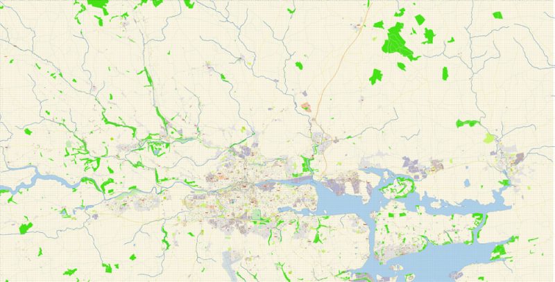 Cork Ireland Map Vector Exact City Plan High Detailed Street Map editable Adobe Illustrator in layers