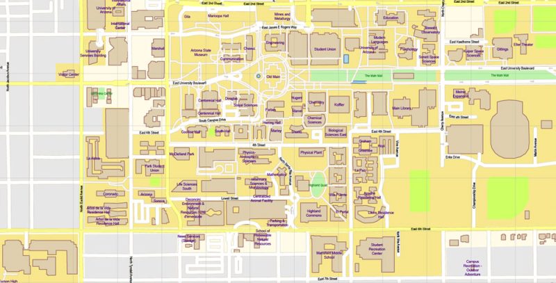 Tucson Arizona US Map Vector Exact City Plan High Detailed Street Map editable Adobe Illustrator in layers