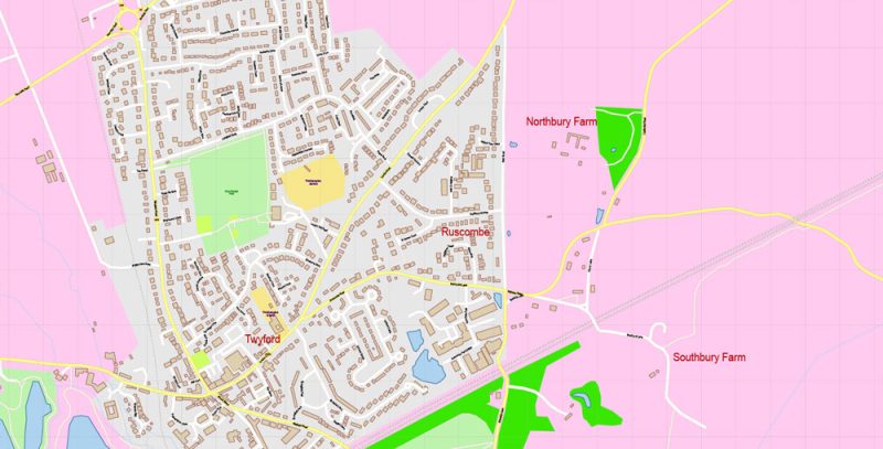 Berkshire UK England Map Vector Exact City Plan High Detailed Street Map editable Adobe Illustrator in layers