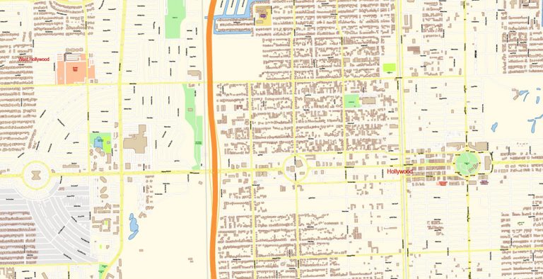 Florida East part (Miami – Jupiter area) US Map Vector Exact City Plan ...