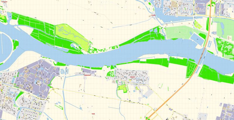 Rotterdam Netherlands Map Vector Exact City Plan High Detailed Street Map editable Adobe Illustrator in layers