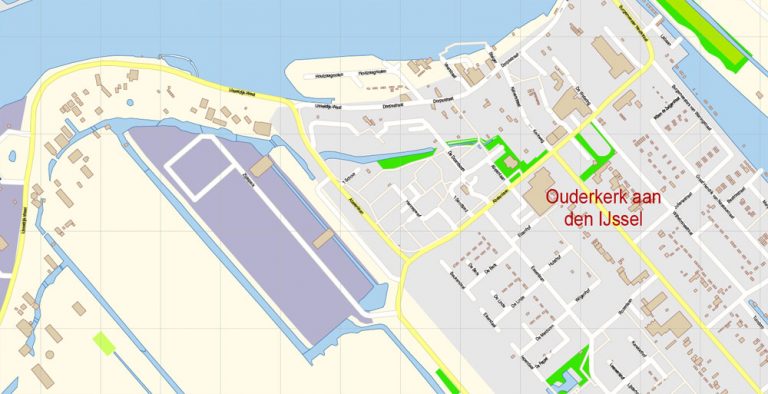 Rotterdam Netherlands PDF Map Vector Exact City Plan High Detailed ...