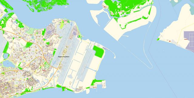 Singapore PDF Map Vector Exact City Plan 01 High Detailed Street Map ...