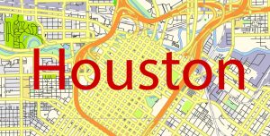 Houston Texas Map Vector Free Editable Layered Adobe Illustrator + PDF ...