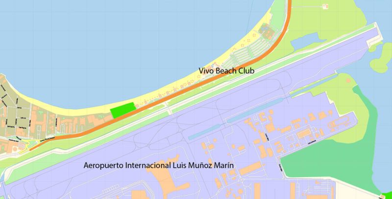 Vivo Beach Puerto Rico Map Vector DWG DXF PDF Exact City Plan High Detailed Street Map editable AutoCAD in layers
