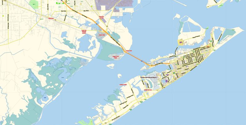 Houston Texas US Map Vector Exact City Plan Detailed Street Map editable Adobe Illustrator in layers